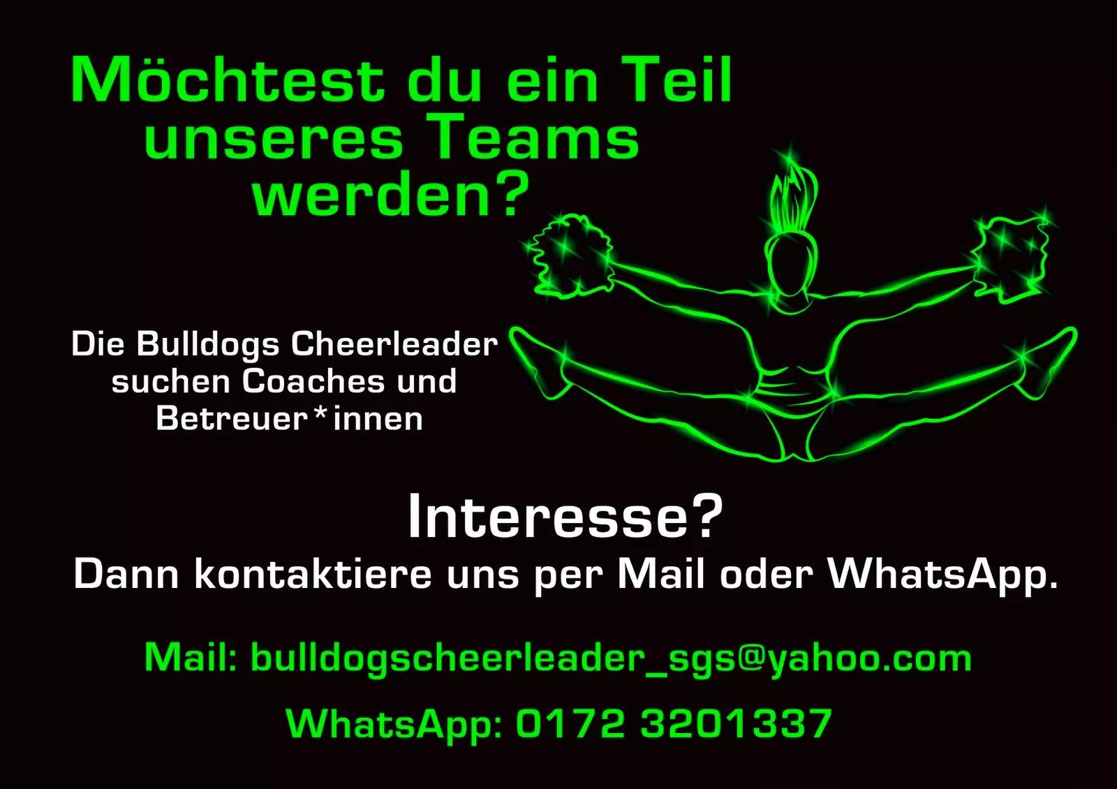 Cheerleader Trainer dringend gesucht!